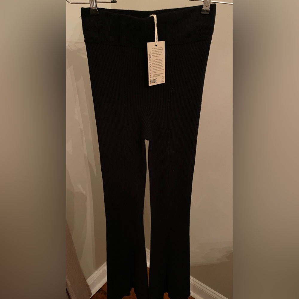 Paige Elba Ribbed Slim Sweater Pant Black Sz. XS NWT - Picture 2 of 8